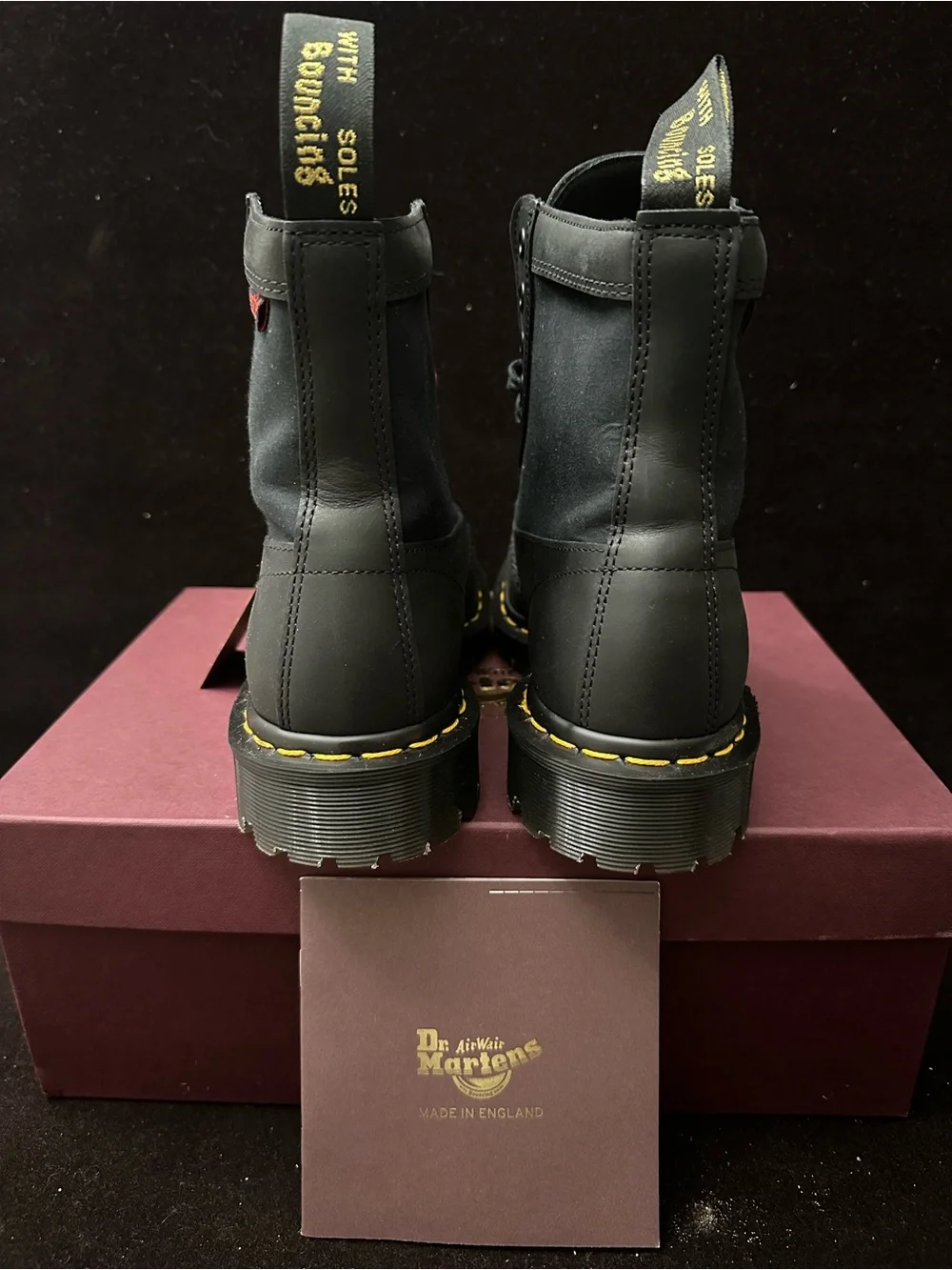 Dr. Martens 1460 Panel MIE Ventile Black Leather Boots - New With Box US M7 / W8